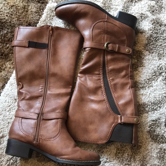 Brown Knee High Wide Calf Boots | Poshmark